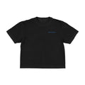 Front view of Coastal Operations Women’s Heavyweight Boxy Tee in Black with minimal Coastal Operations front mark
