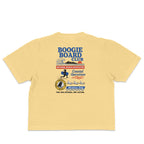 Back view of Coastal Operations Women’s Heavyweight Boxy Tee in Butter with large multi-badge Coastal Operations graphic