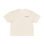 Front view of Coastal Operations Women’s Heavyweight Boxy Tee in Ivory with minimal Coastal Operations front mark