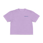 Front view of Coastal Operations Women’s Heavyweight Boxy Tee in Orchid with minimal Coastal Operations front mark