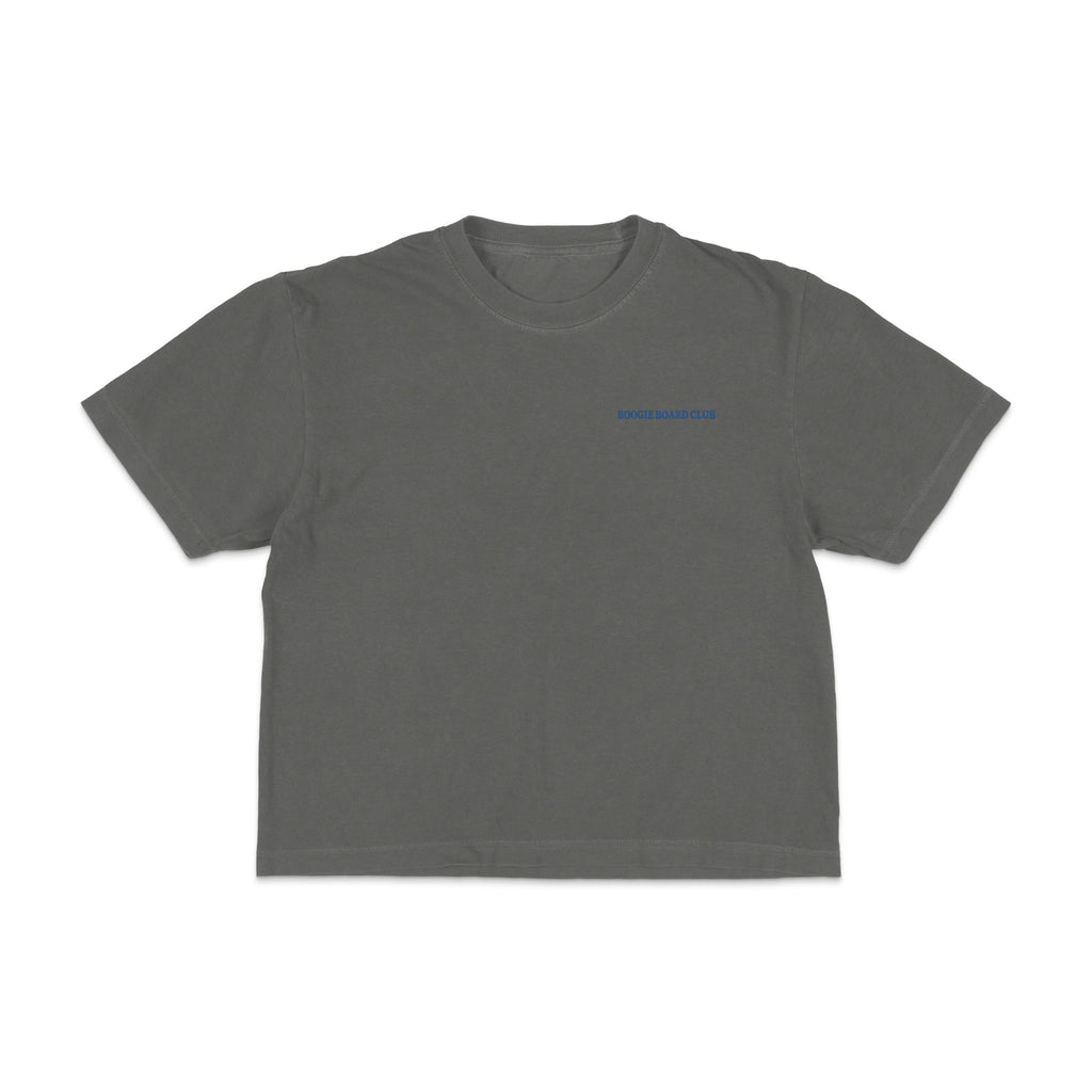 Front view of Coastal Operations Women’s Heavyweight Boxy Tee in Pepper with minimal Coastal Operations front mark